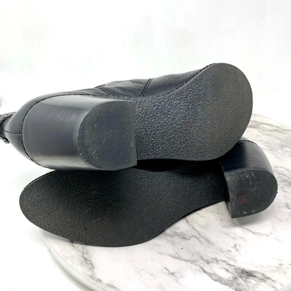 Anne Klein Bunty Black Leather Chelsea Boots 8.5 Classic Preppy Academia Neutral - Picture 8 of 14